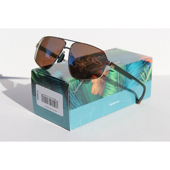 MAUI JIM Keawawa POLARIZED Sunglasses DGS620-16 Gold/Green Multicolor Mirror NEW - Picture 12 of 14